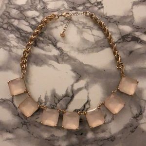 Loft Cream/Iridescent Square Gem Necklace